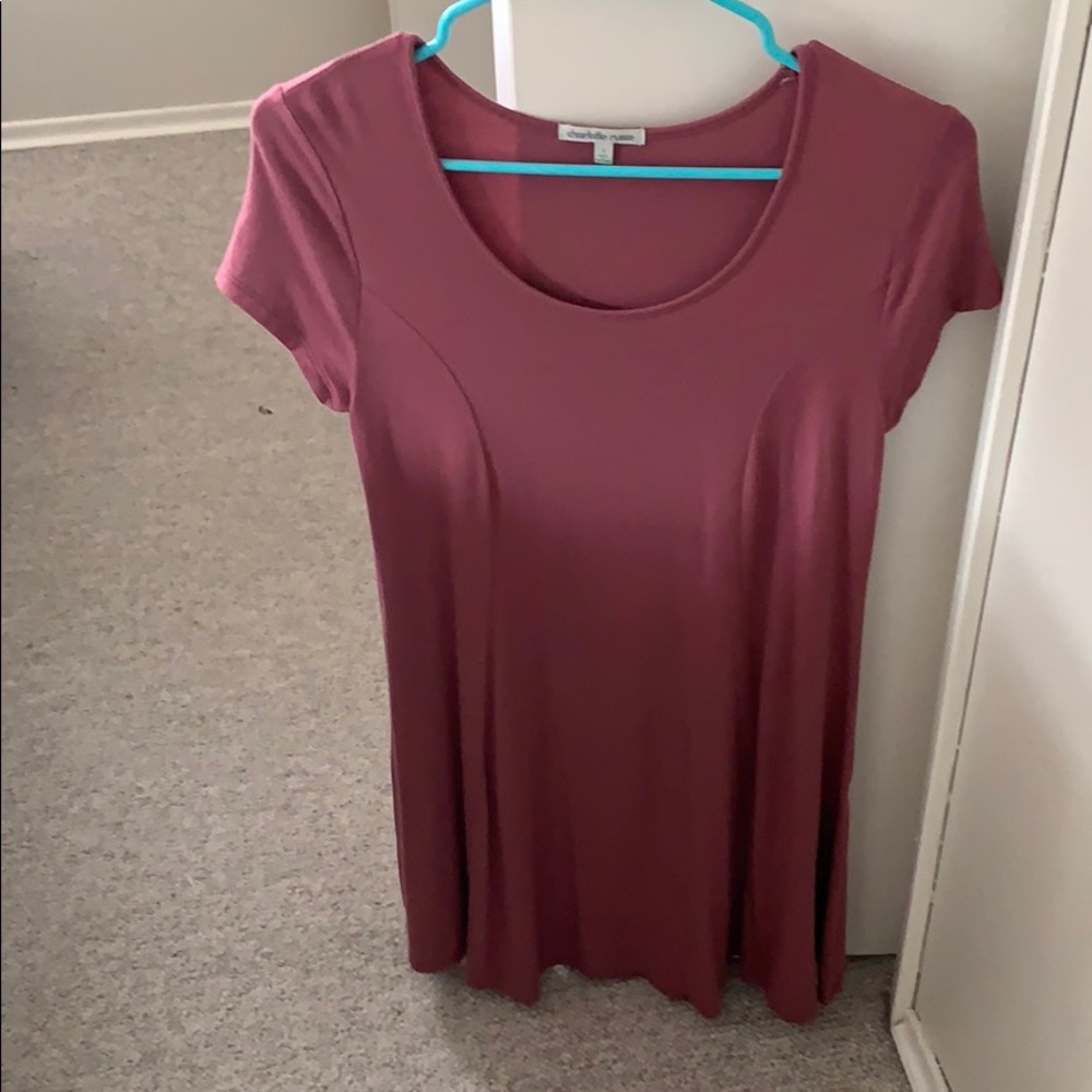 pink tee shirt dress, very beautiful!